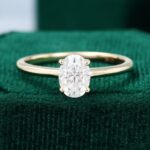 1CT Simple Oval Cut Moissanite Engagement Ring Minimalist Gift For Her